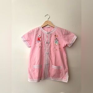 Vintage 80’s Girls Pink Hand Embroidered Kimono